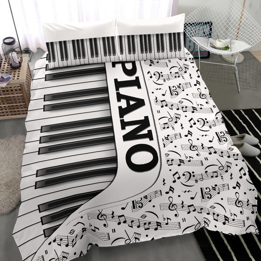 Piano White Bedding Set