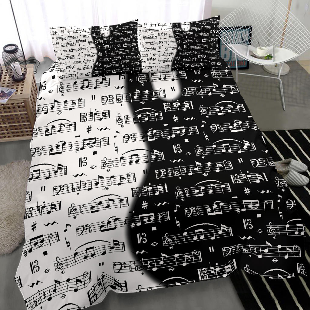 Guitar Music Notes Bedding Set