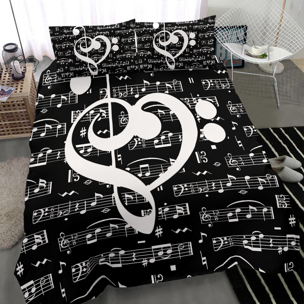 Treble Clef Heart Bedding Set