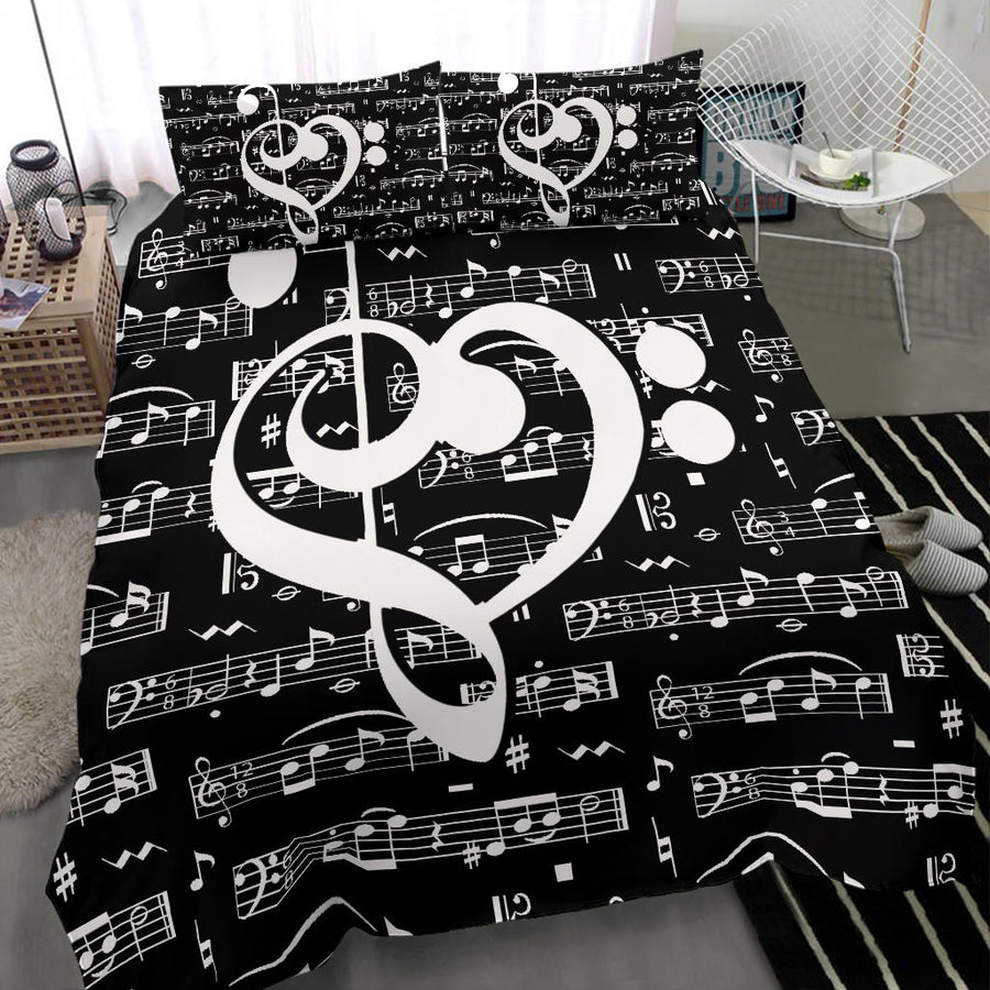 Treble Clef Heart Bedding Set