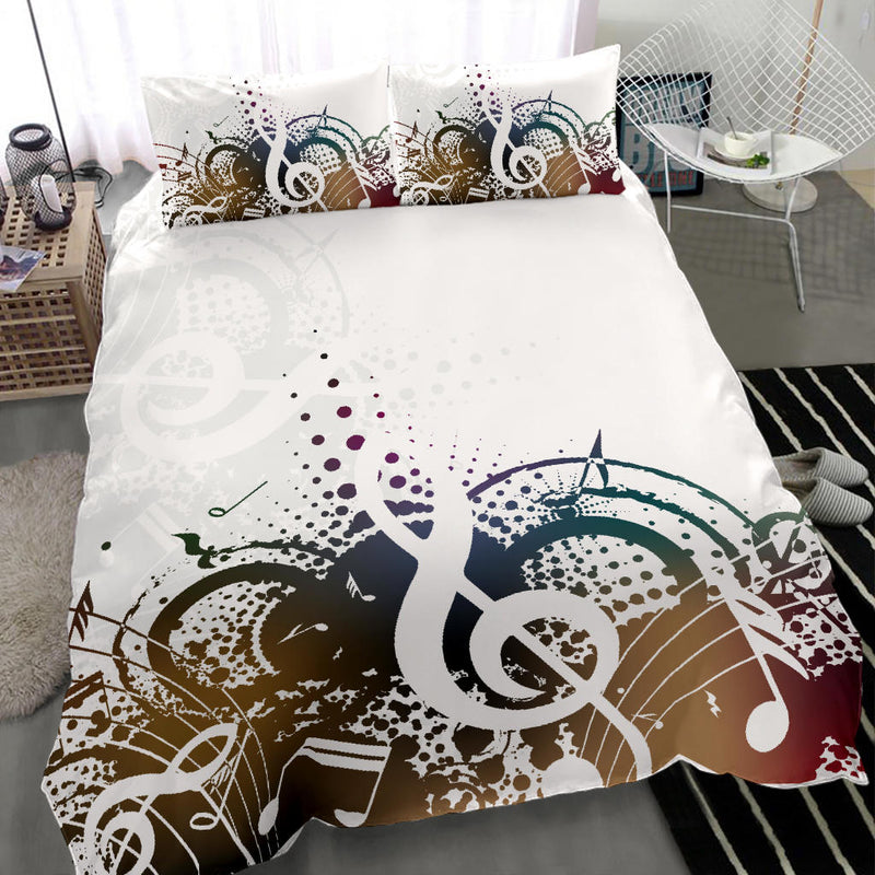 Music Note Bedspread Musical Notes Art Bedding Set - Artistic Pod