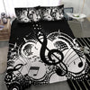 Music Notes Art Black Bedding Set