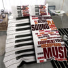 Piano And Music Words Bedding Set