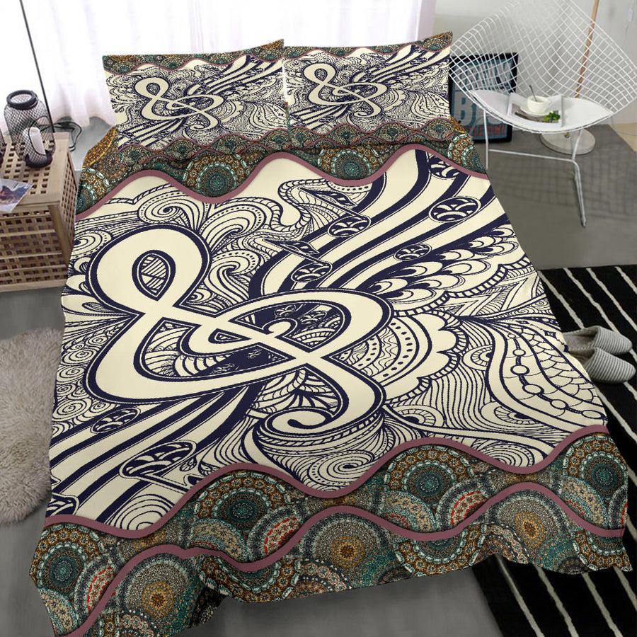 Treble Clef Mandala Bedding Set