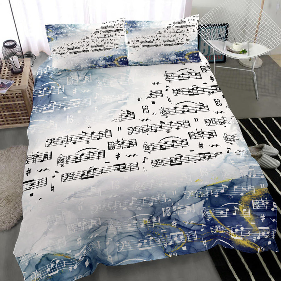 Music Notes Watercolor Bedding Set