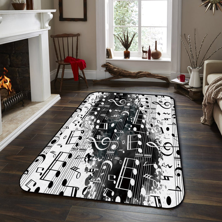 Artistic Music Note Guitar Rug