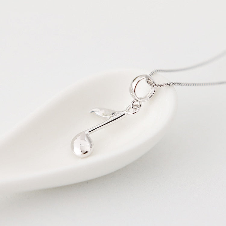 Music Notes Silver Bead