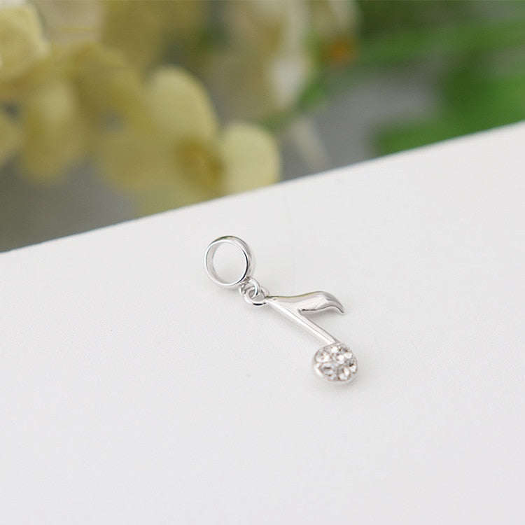 Music Notes Silver Bead