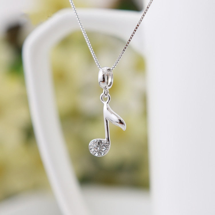 Music Notes Silver Bead