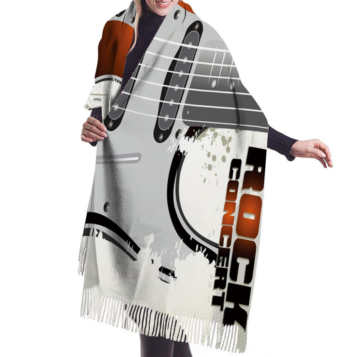 Guitar Music Concert Tassel Scarf