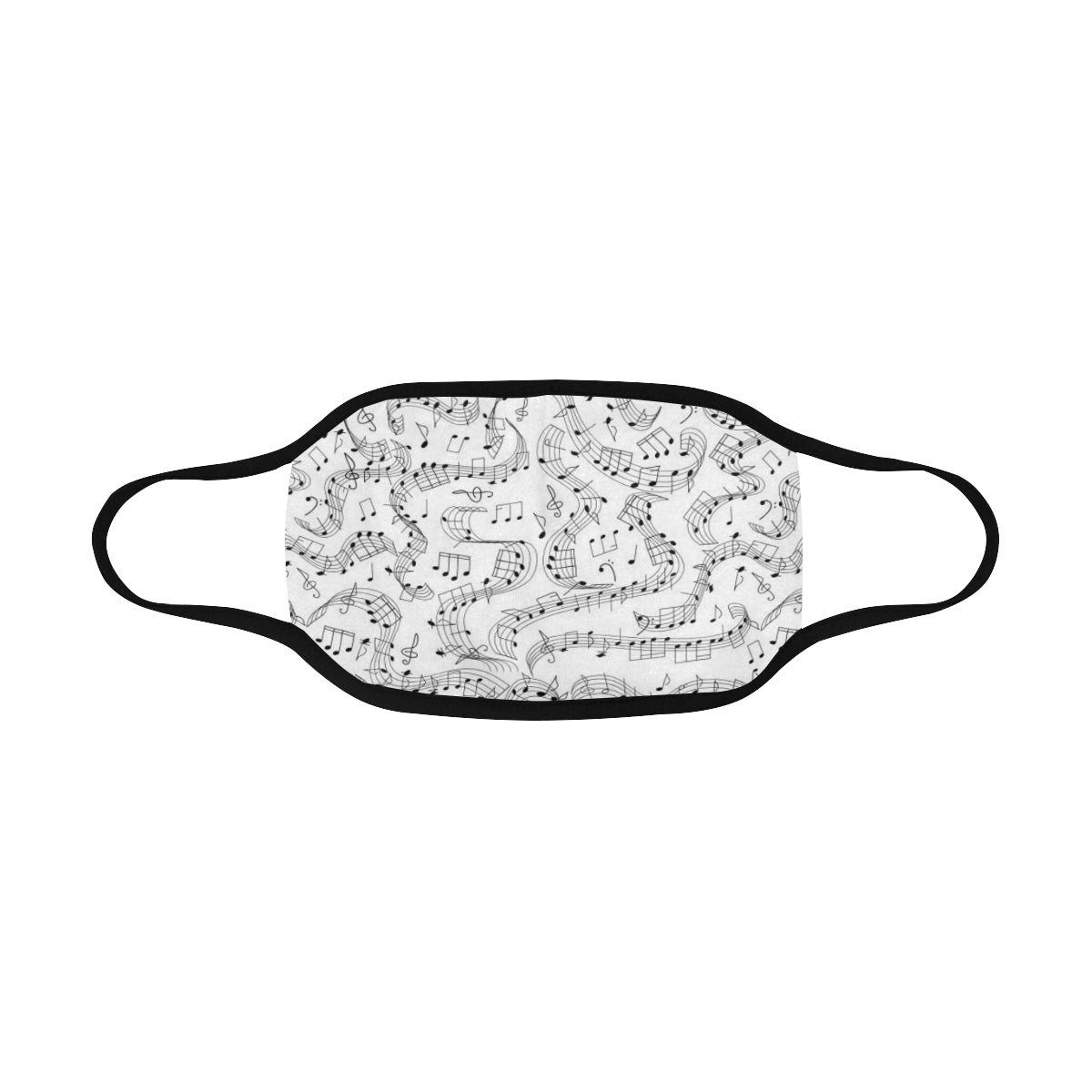 Music Notes White Pattern Mask