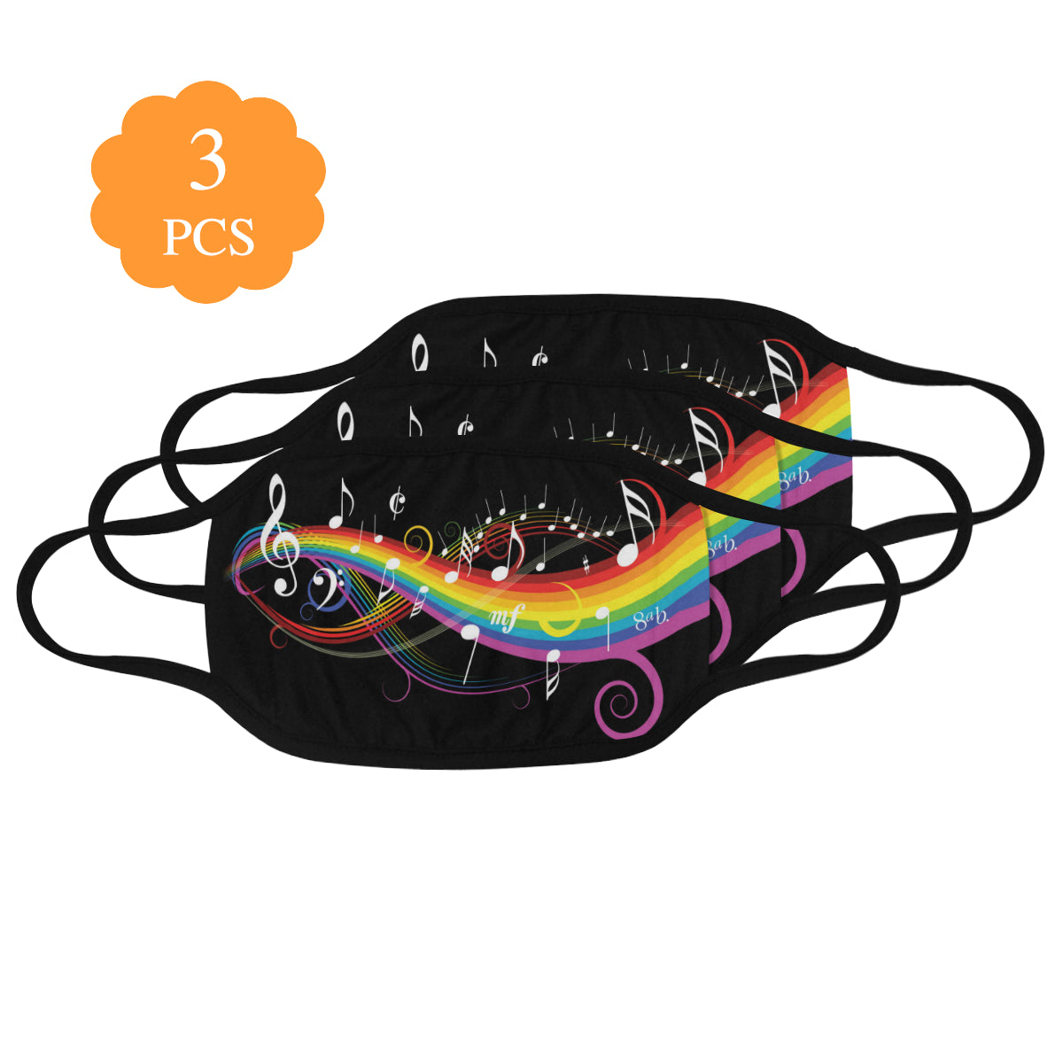 Music Notes Rainbow Mask