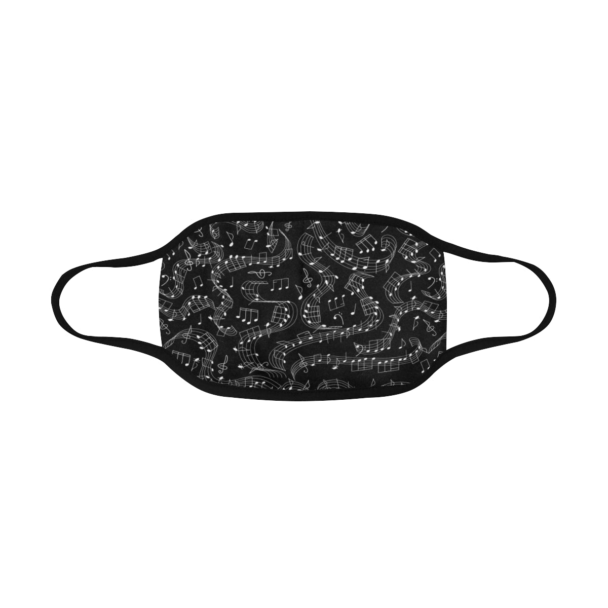 Music Notes Black Pattern Mask