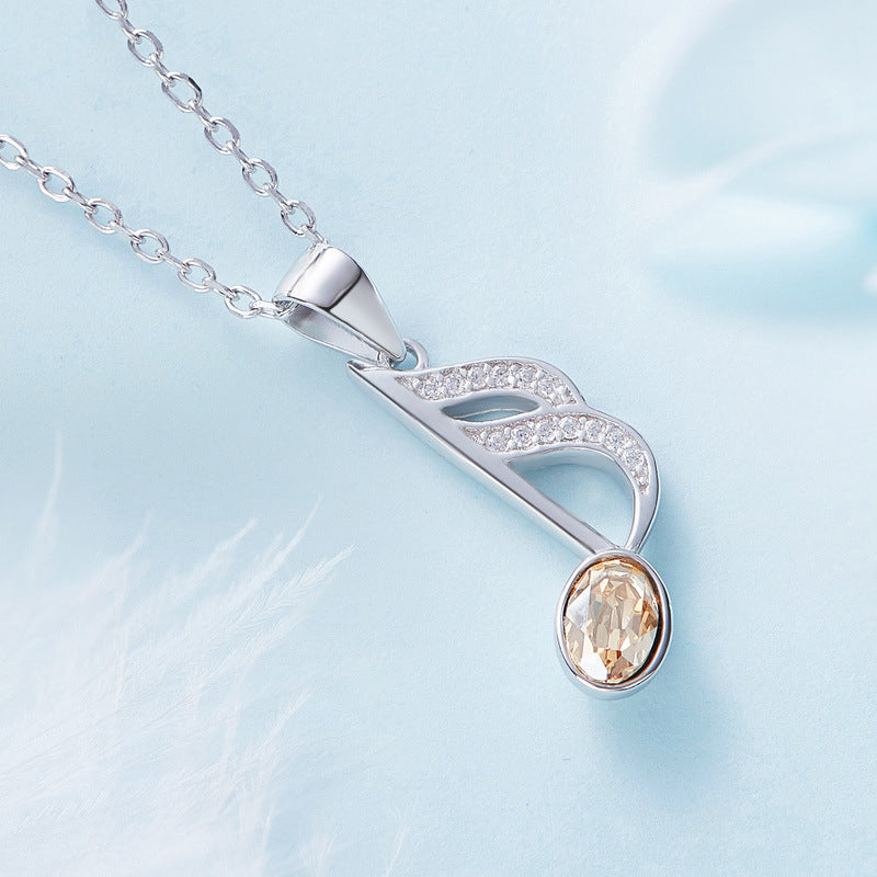 Crystal Sixteenth Note Pendant Necklace - Artistic Pod Review