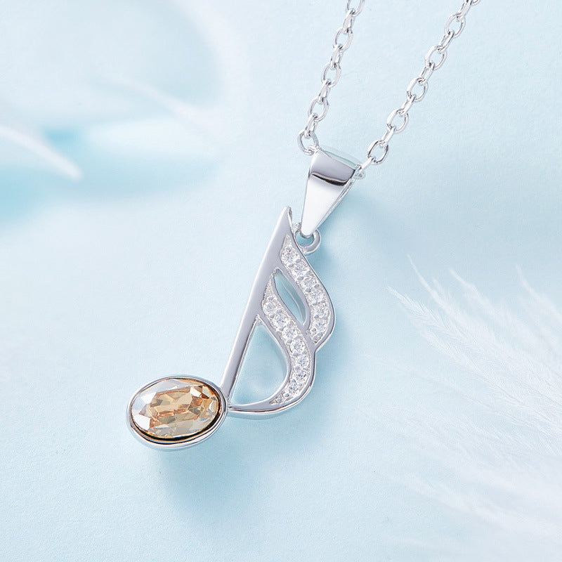 Crystal Sixteenth Note Pendant Necklace - Artistic Pod Review