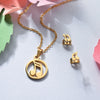 Music Notes Gold Jewelry Set