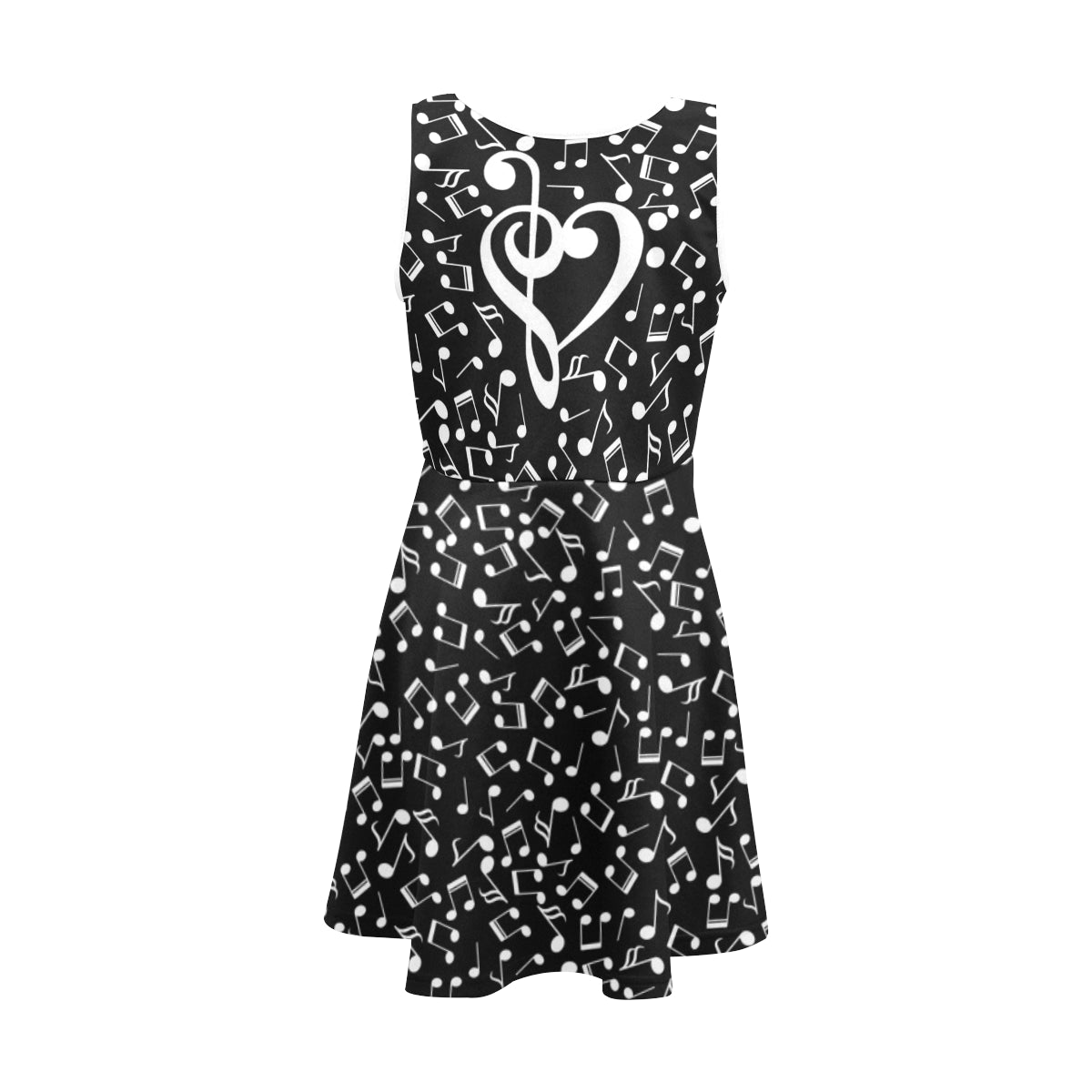 Musical Notes Heart Girl's Sleeveless Sundress