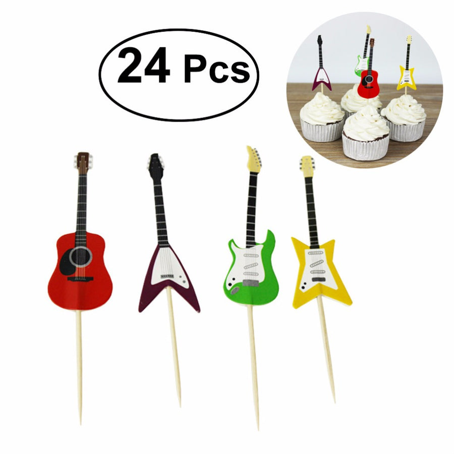 24pcs/set Guitar Cupcake Toppers - { shop_name }} - Review