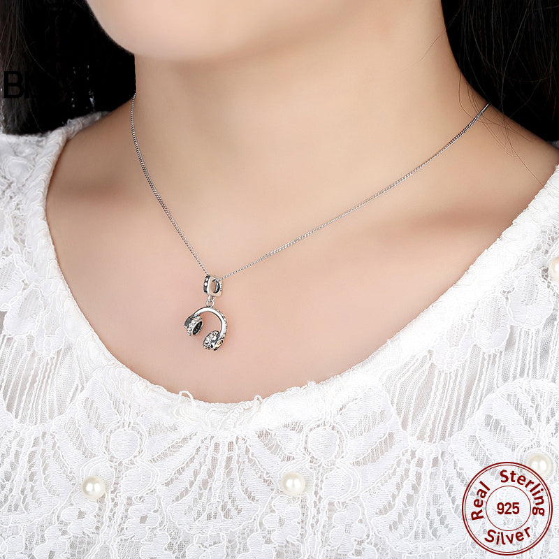 Silver Music Headset Bead