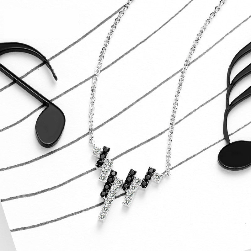 Sterling Piano Keys Necklace