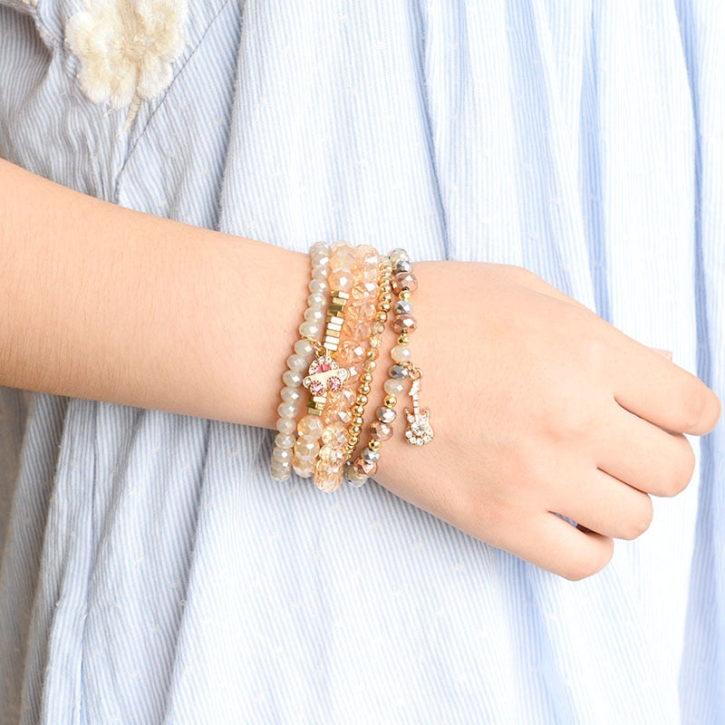 Crystal Guitar Bead Bracelets