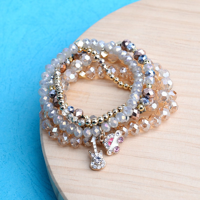Crystal Guitar Bead Bracelets