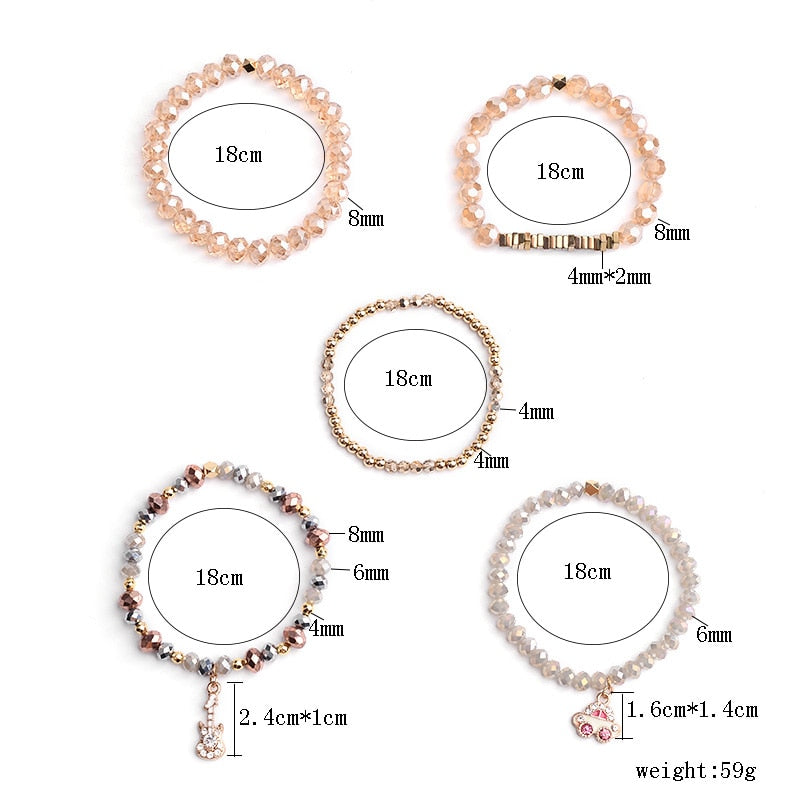 Crystal Guitar Bead Bracelets