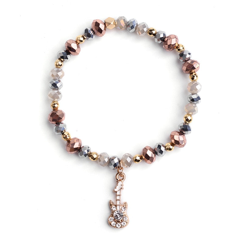 Crystal Guitar Bead Bracelets