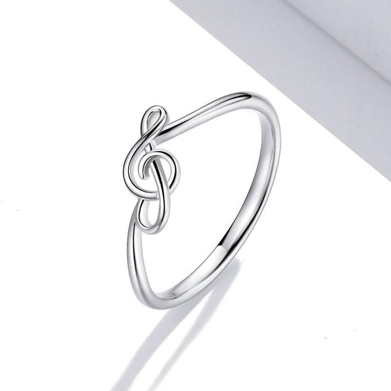 S925 Silver Music Notes Ring