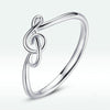 S925 Silver Music Notes Ring