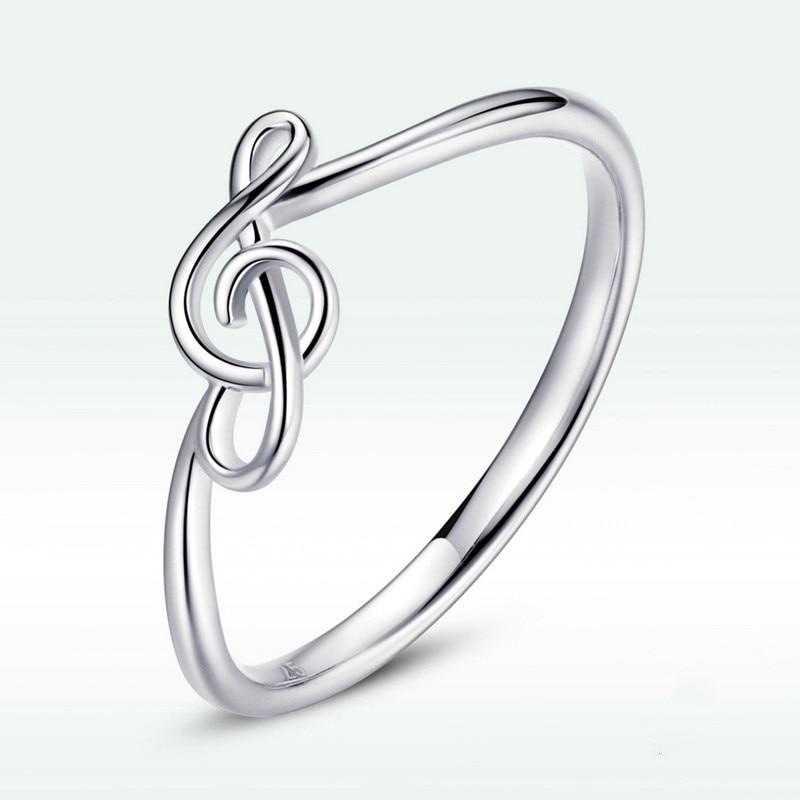 S925 Silver Music Notes Ring