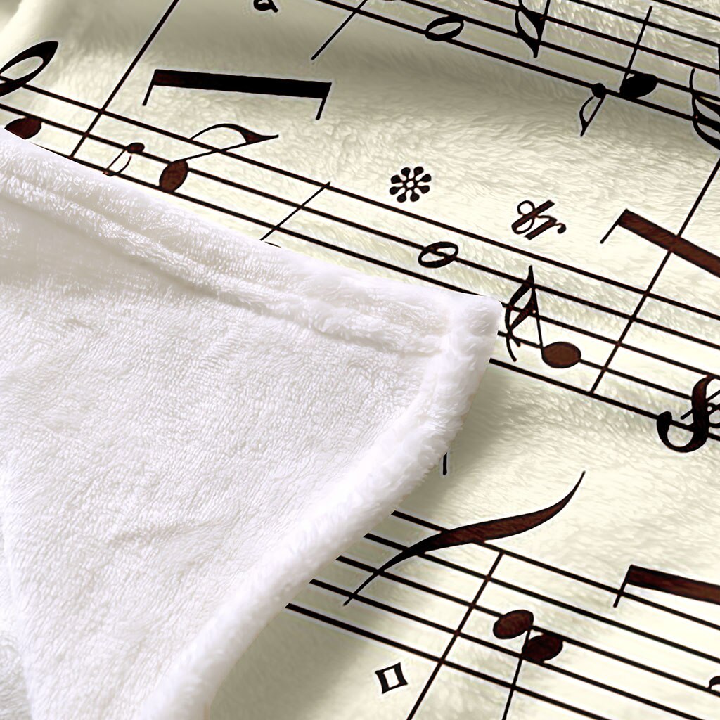 Music Note Printed Flannel Blanket