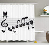 Black Cat Music Notes Shower Curtain