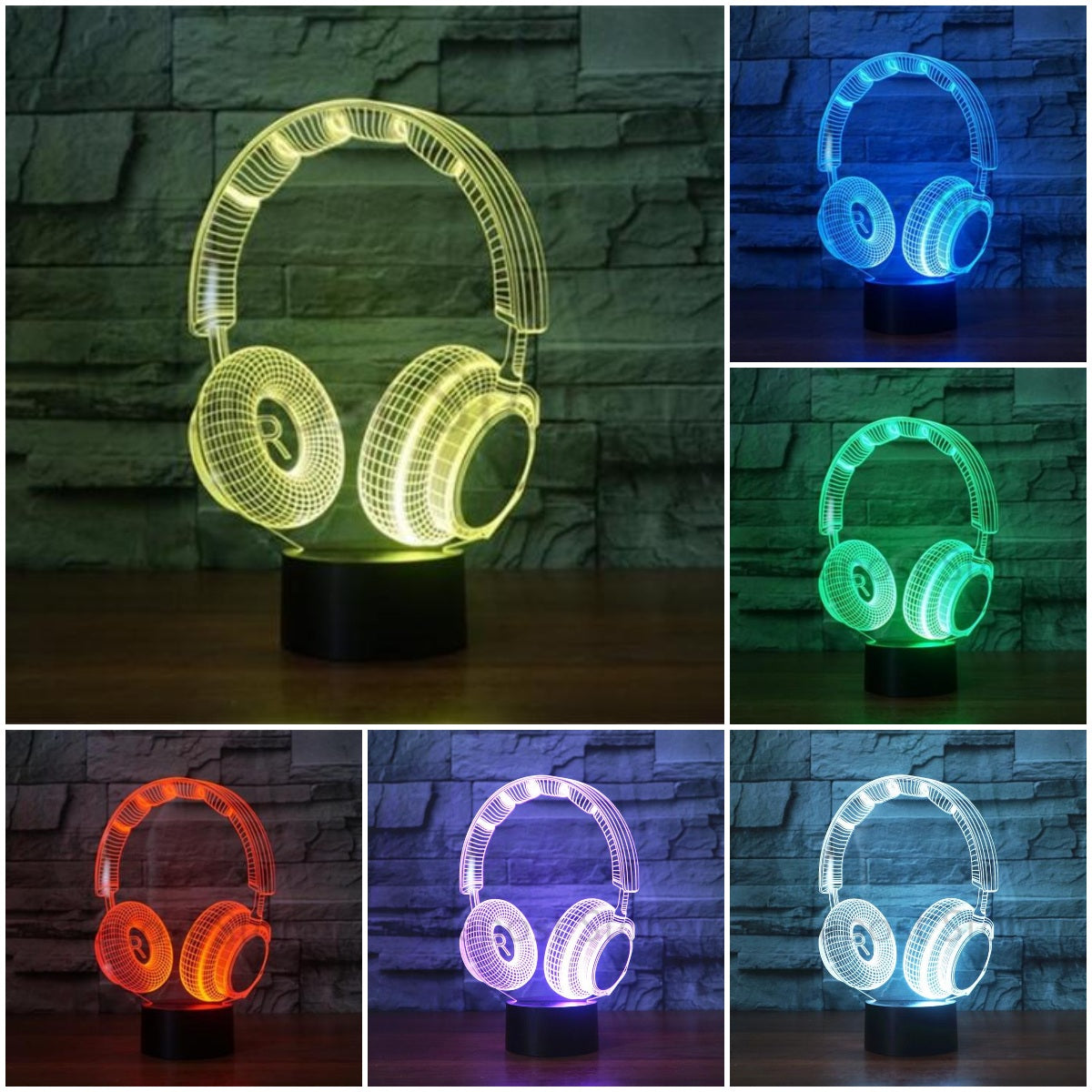 LED Headset Music Table Lamp