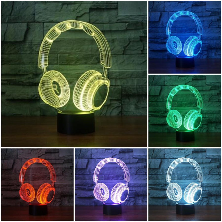 LED Headset Music Table Lamp