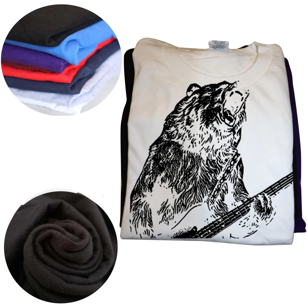 Yelling Bear Playing Bass Guitar T-shirt