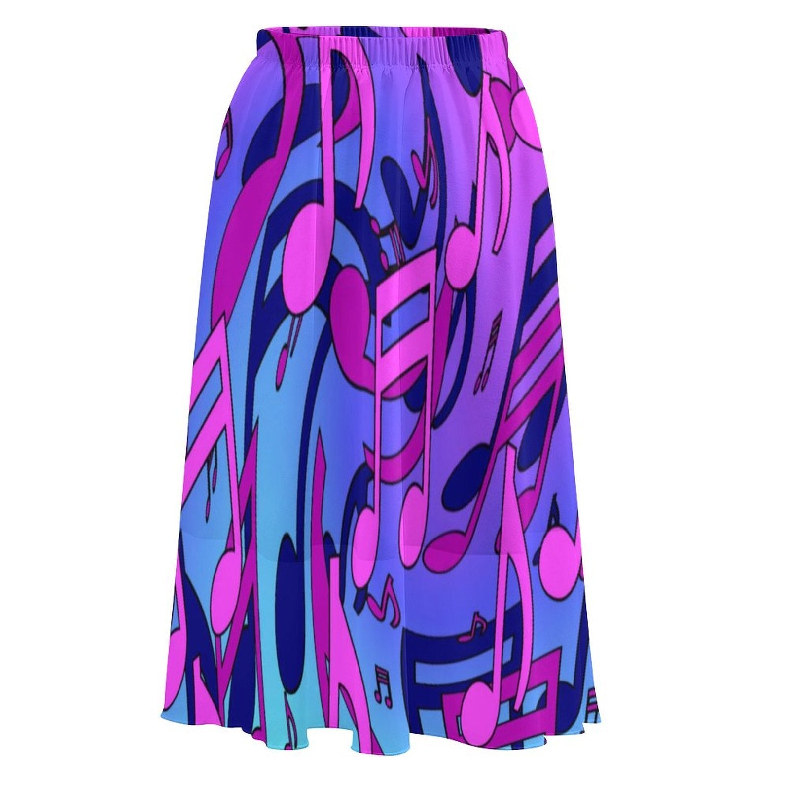 Music Note Casual Oversize Skirt