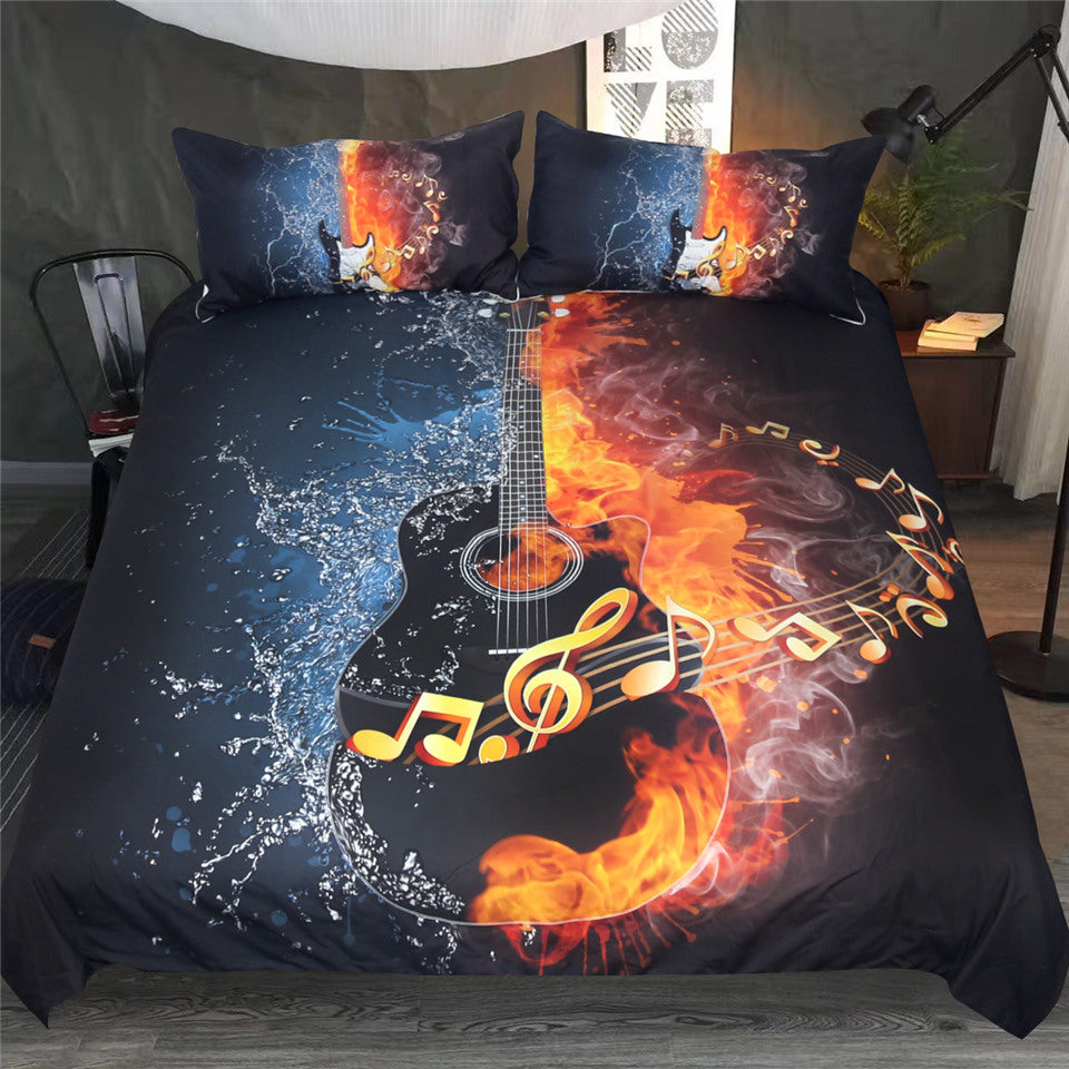 Fire & Water Guitar Bedding Set