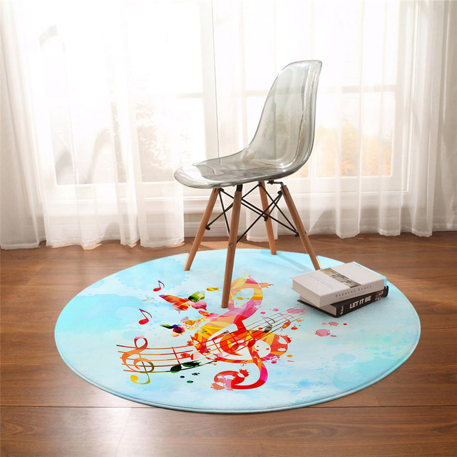Music Notes Light Blue Rug
