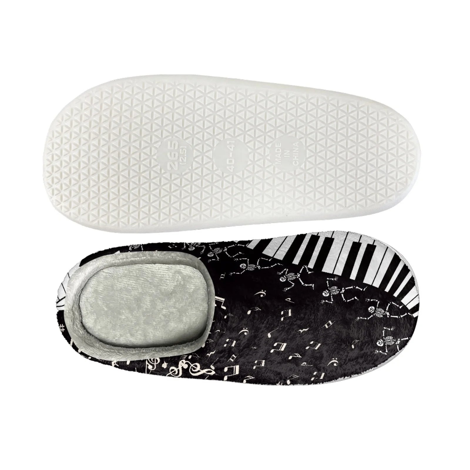 Piano Music Design Warm Slippers