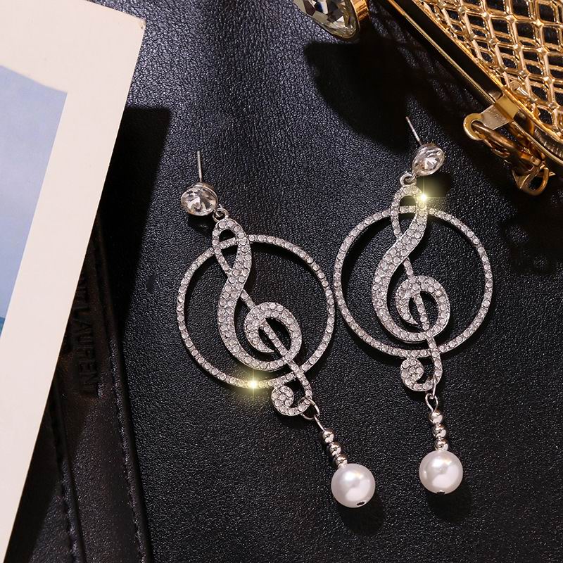 Huge Treble Clef Round Earrings