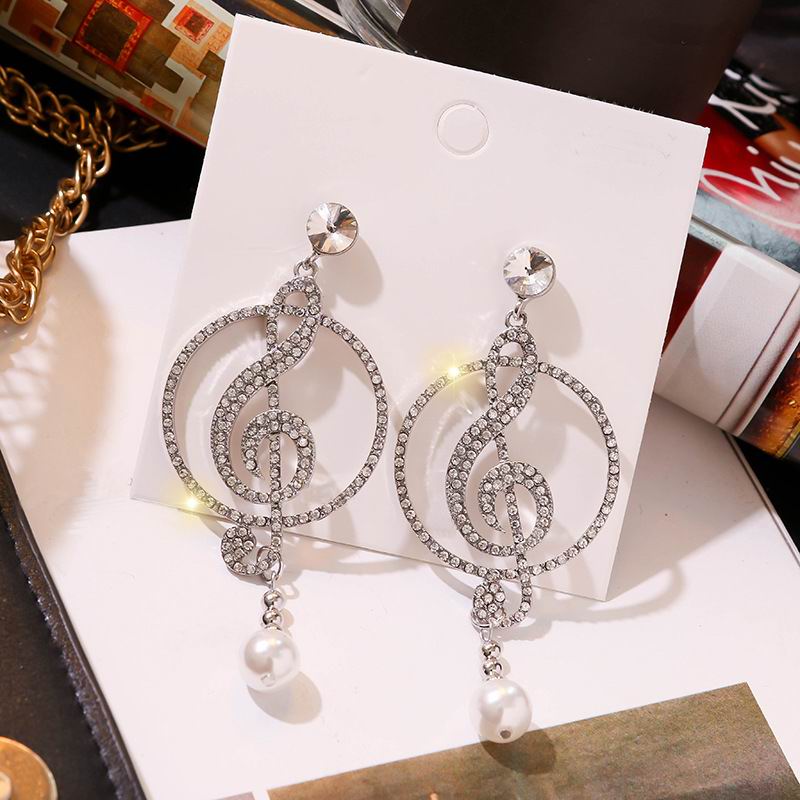 Huge Treble Clef Round Earrings