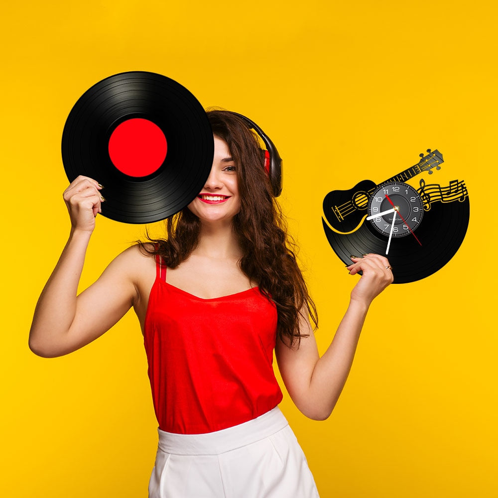 Guitar/Music Notes Wall Clock