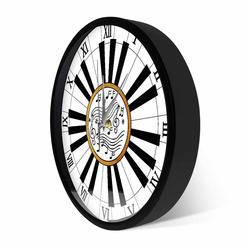 Piano Keyboard Roman Numerals Wall Clock