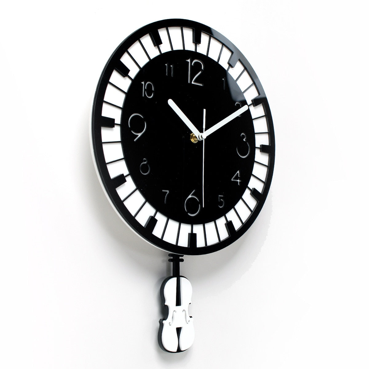Modern Music Piano Keys Wall Clock