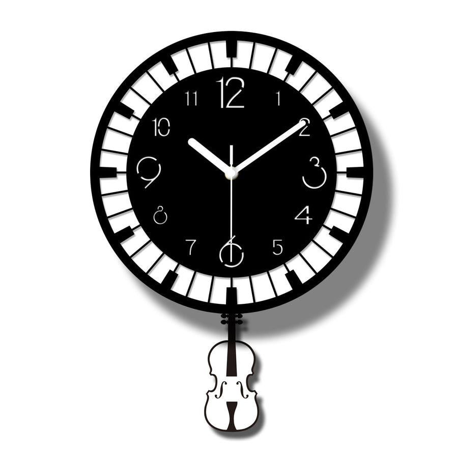 Modern Music Piano Keys Wall Clock