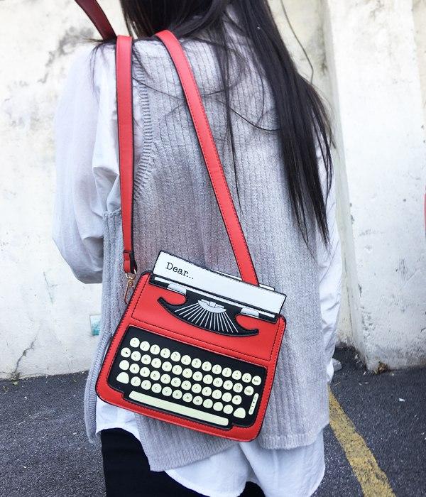 Typewriter Leather Shoulder Bag