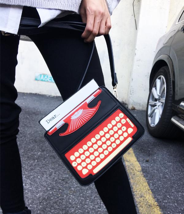 Typewriter Leather Shoulder Bag