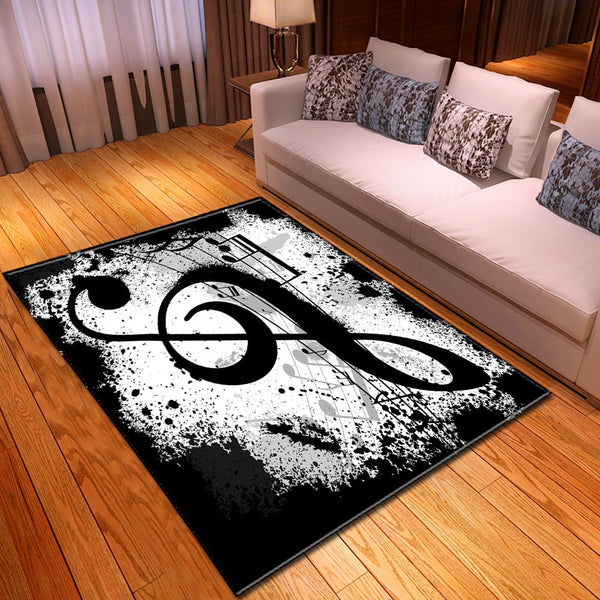 Music Treble Clef Living Room Rug - Artistic Pod