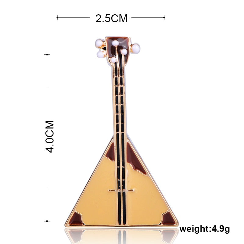 Triangle Guitar Brooch